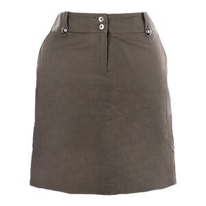 Tristan Cotton Taupe Classic Preppy Mini Pencil Skirt Size 14